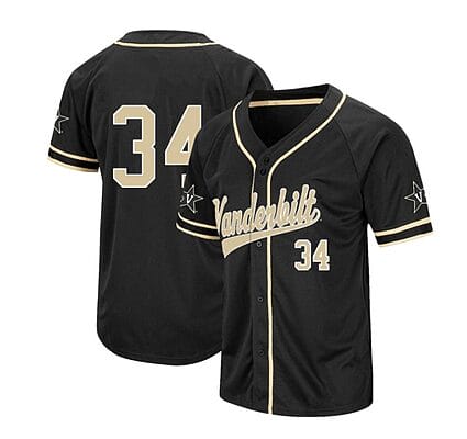 Spencer Jones Jersey #34 Vanderbilt Commodores Baseball NCAA College Black Alumni