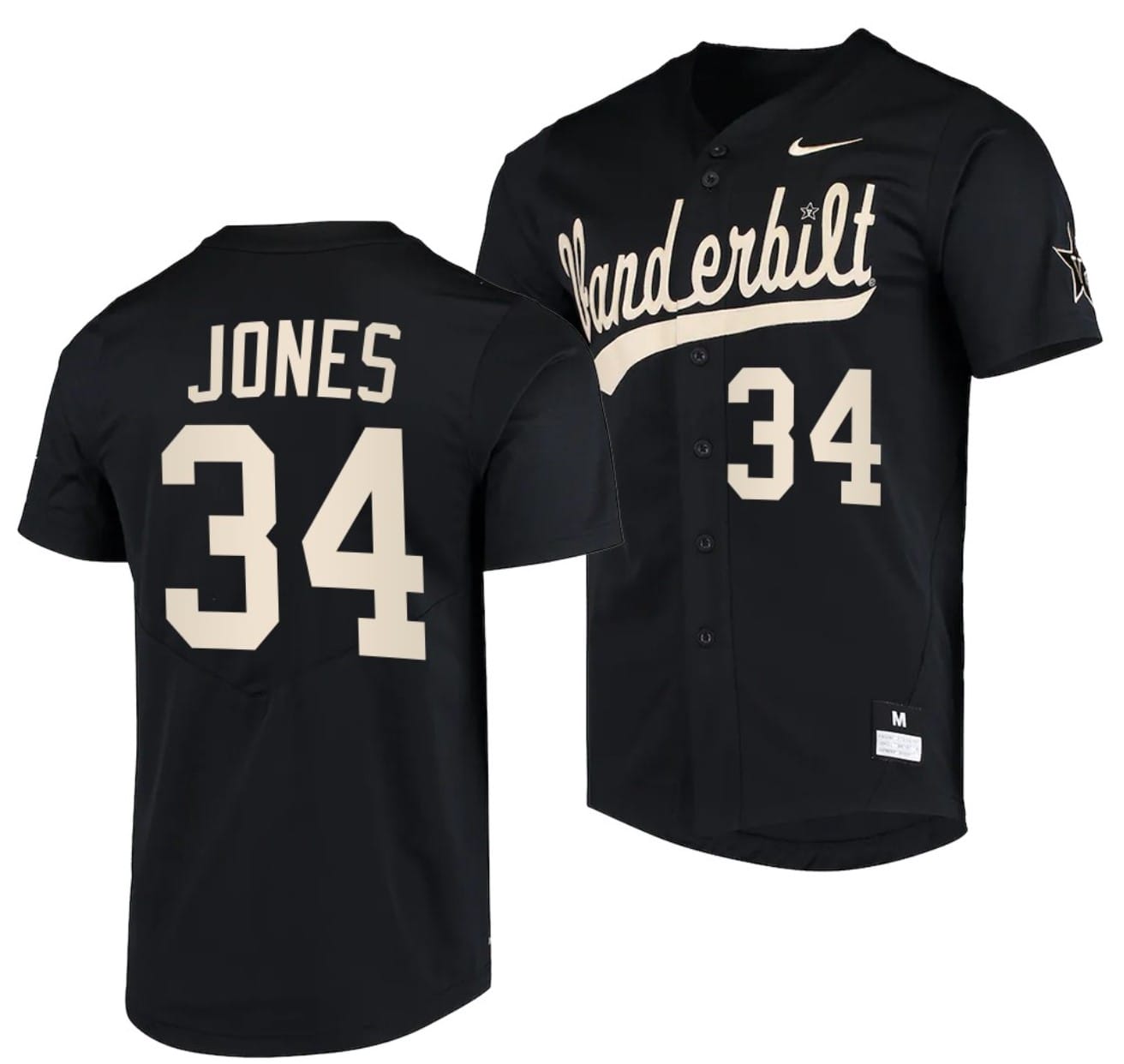 Spencer Jones Jersey #34 Vanderbilt Commodores Baseball NCAA College Black