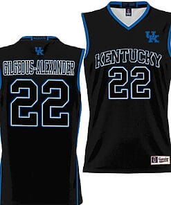 Shai Gilgeous Alexander Jersey #22 Kentucky Wildcats NIL College Basketball Lightweight Black