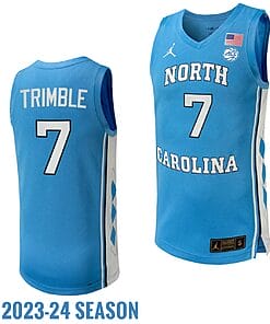 Seth Trimble Jersey North Carolina Tar Heels