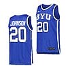 Spencer Johnson Jersey #20 BYU Cougars College Basketball Replica Royal