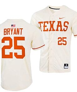 Scott Bryant Jersey #25 Texas Longhorns College Baseball Full-Button Natural