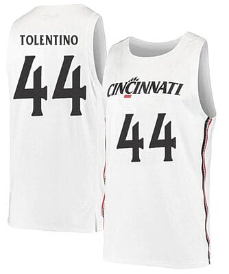 Sage Tolentino Jersey #44 Cincinnati Bearcats College Basketball White