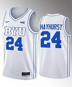 Tanner Hayhurst Jersey #24 BYU Cougars College Basketball 2022-23 White