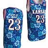 Self Jersey #23 Kansas Jayhawks Bill Self Game College Basketball Blue Maui Strong