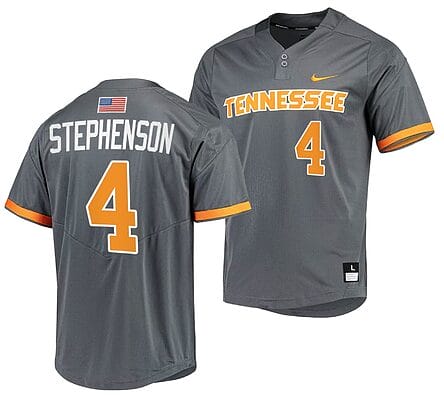 Seth Stephenson Jersey #4 Tennessee Volunteers College Baseball Grey