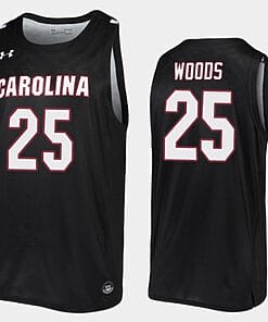 Seventh Woods Jersey #25 South Carolina Gamecocks College Basketball Black Replica