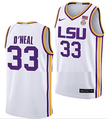 Shaquille ONeal Jersey #33 LSU Tigers College Basketball Limited White