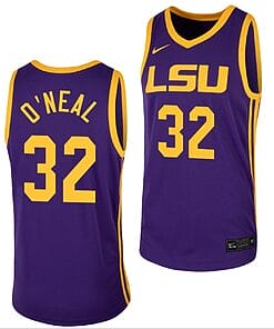 Shareef ONeal Jersey #32 LSU Tigers College Basketball Purple Replica