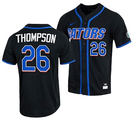Sterlin Thompson Jersey #26 Florida Gators College Baseball Full-Button Black