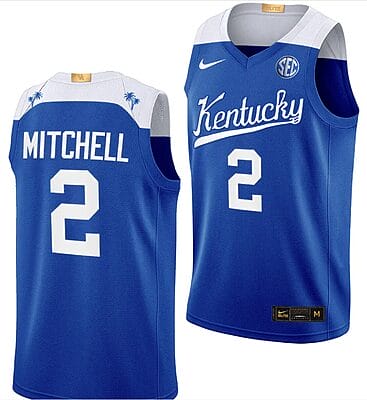 Tre Mitchell Jersey #2 Kentucky Wildcats Basketball Big Blue Bahamas