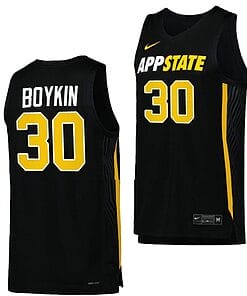 Tyree Boykin Jersey Appalachian State Mountaineers College Basketball Black #30