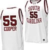 Ta'Lon Cooper Jersey #55 South Carolina Gamecocks Basketball Throwback Replica White