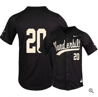 Ty Duvall Jersey #20 Vanderbilt Commodores Baseball NCAA College Black Alumni