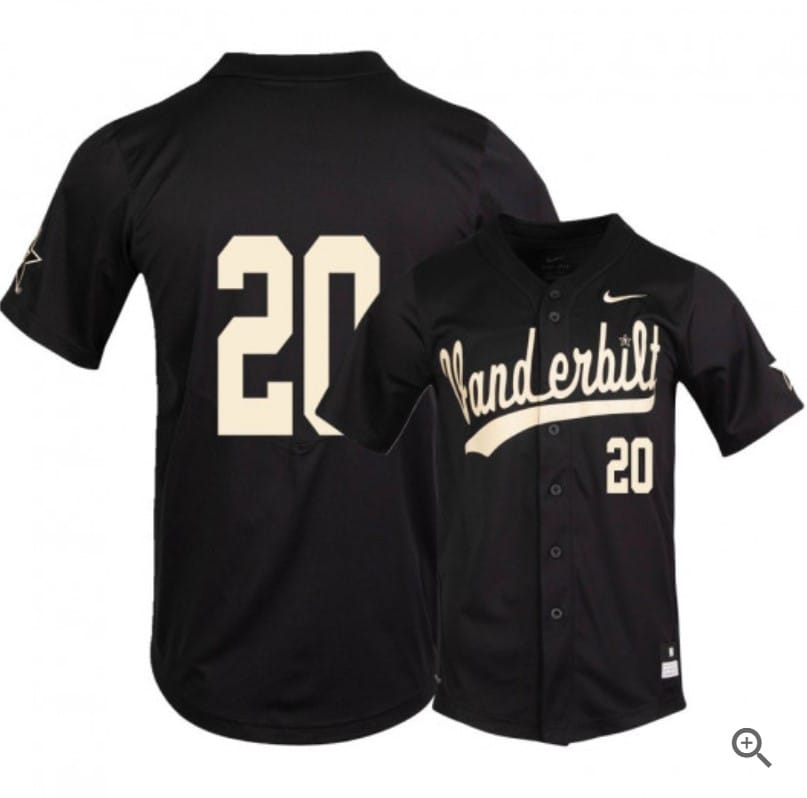 Ty Duvall Jersey #20 Vanderbilt Commodores Baseball NCAA College Black Alumni