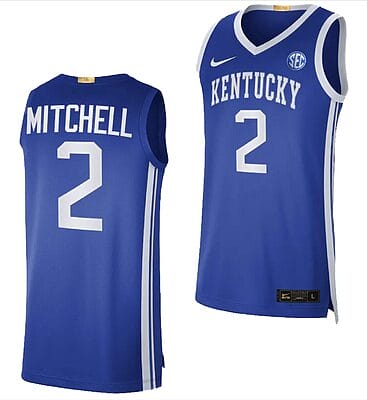 Tre Mitchell Jersey #2 Kentucky Wildcats Basketball Blue Limited
