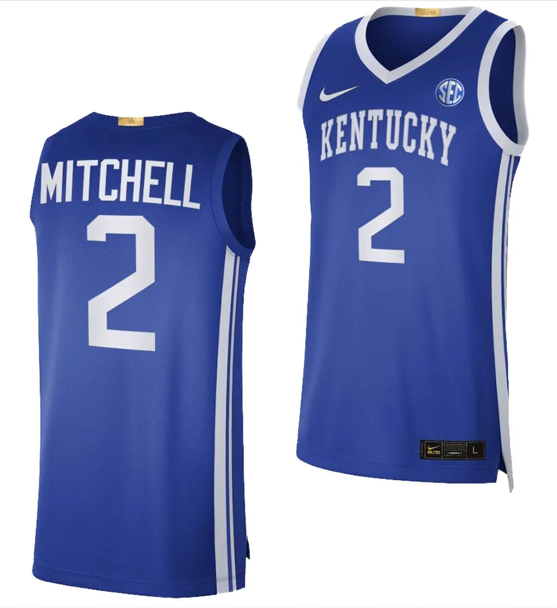 Tre Mitchell Jersey #2 Kentucky Wildcats Basketball Blue Limited