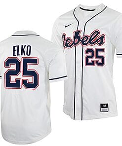 Tim Elko Jersey #25 Ole Miss Rebels College Baseball White