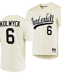 Tate Kolwyck Jersey #6 Vanderbilt Commodores College Baseball Replica Cream