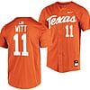 Tanner Witt Jersey #11 Texas Longhorns Baseball NCAA College 2023 MLB Draft Top prospects Orange