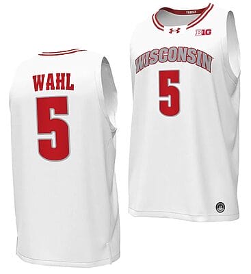 Tyler Wahl Jersey #5 Wisconsin Badgers By the Players Basketball 2023-24 White