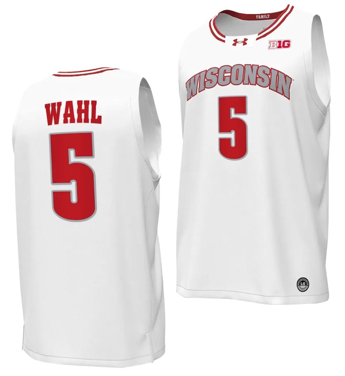 Tyler Wahl Jersey #5 Wisconsin Badgers By the Players Basketball 2023-24 White