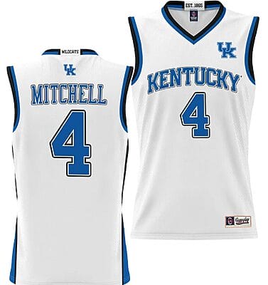 Tre Mitchell Jersey #4 Kentucky Wildcats NIL College Basketball Lightweight White