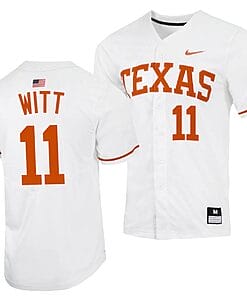 Tanner Witt Jersey #11 Texas Longhorns Baseball NCAA College 2023 MLB Draft Top prospects White