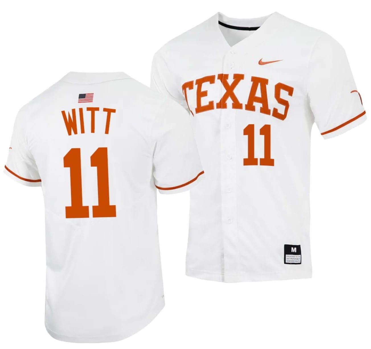 Tanner Witt Jersey #11 Texas Longhorns Baseball NCAA College 2023 MLB Draft Top prospects White
