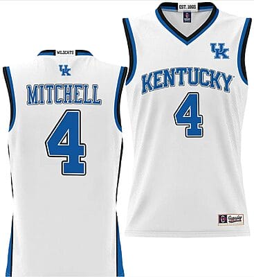 Tre Mitchell Jersey #4 Kentucky Wildcats Basketball Lightweight White