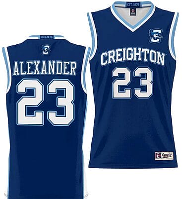 Trey Alexander Jersey #23 Creighton Bluejays College NIL Basketball Lightweight Blue