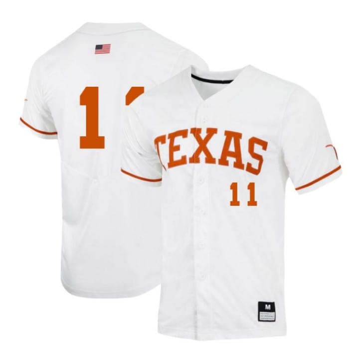 Tanner Witt Jersey #11 Texas Longhorns Baseball NCAA College White Alumni