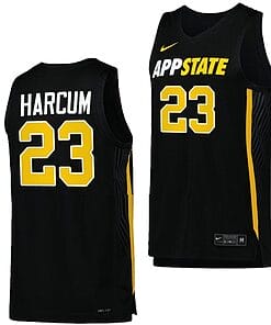 Terence Harcum Jersey Appalachian State Mountaineers College Basketball Black #23