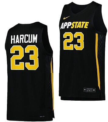 Terence Harcum Jersey Appalachian State Mountaineers College Basketball Black #23