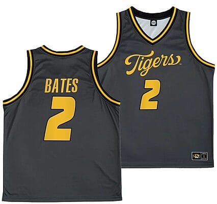 Tamar Bates Jersey #2 Missouri Tigers Anthracite Alternate Script College Basketball