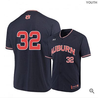 Tanner Burns Jersey #32 Auburn Tigers Baseball NCAA College Navy Alumni