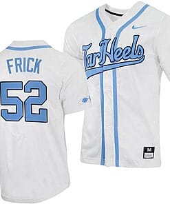 Tomas Frick Jersey #52 North Carolina Tar Heels Baseball White Full-Button