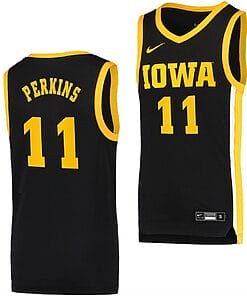 Tony Perkins Jersey #11 Iowa Hawkeyes College Basketball Black Swingman