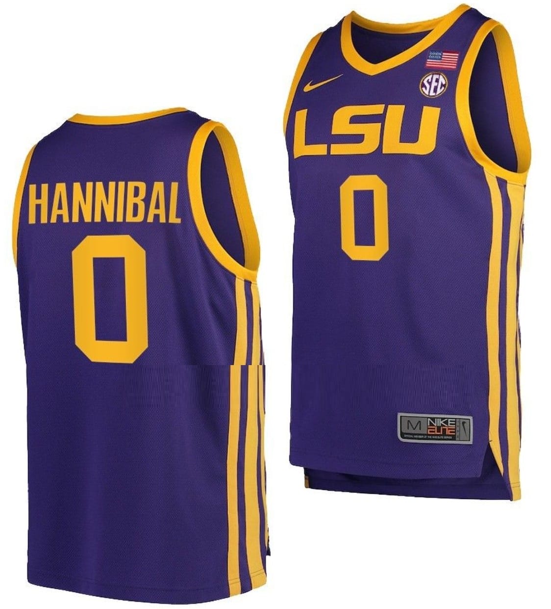 Trae Hannibal Jersey #0 LSU Tigers College Basketball Purple