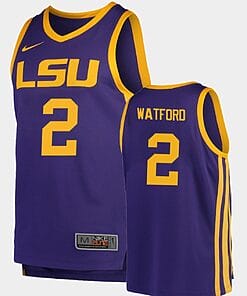 Trendon Watford Jersey #2 LSU Tigers College Basketball Purple Replica
