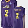 Trendon Watford Jersey #2 LSU Tigers College Basketball SEC Purple Replica