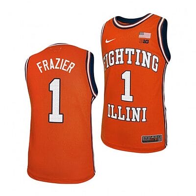 Trent Frazier Jersey #1 Illinois Fighting Illini College Basketball Replica Jerseys - Orange