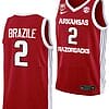 Trevon Brazile Jersey #2 Arkansas Razorbacks College Basketball 100 Season Red