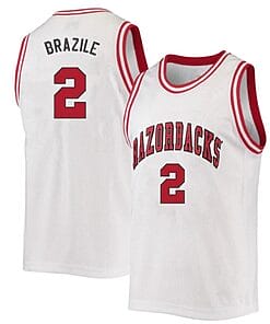 Trevon Brazile Jersey #2 Arkansas Razorbacks College Basketball White 1