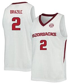 Trevon Brazile Jersey #2 Arkansas Razorbacks College Basketball White