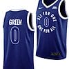 Trey Green Jersey #0 Xavier Musketeers All For One Blue College Basketball Uniform