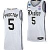 Tyrese Proctor Jersey Duke Blue Devil College Basketball 2023 NCAA March Madness White #5