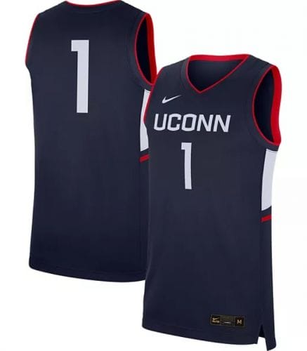 UConn Huskies Jersey #1 NCAA College Basketball Jerseys Away Navy