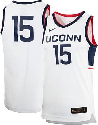 UConn Huskies Jersey #15 NCAA College Basketball Jerseys White