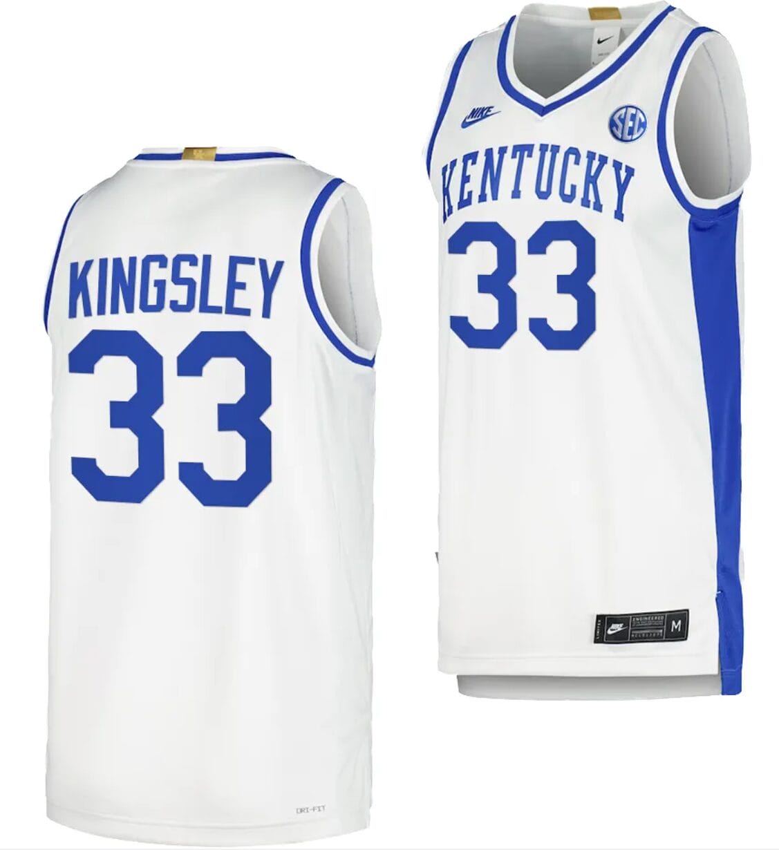 Ugonna Kingsley Jersey #33 Kentucky Wildcats Limited Retro Basketball White 2023-24